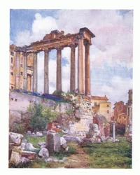 Saturntempel, von der Basilika Julia im Forum, aus Rom veröffentlicht von A & C Black Ltd, 1925